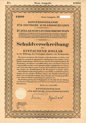 Schuldverschreibung - $1,000 Bond (Uncanceled)